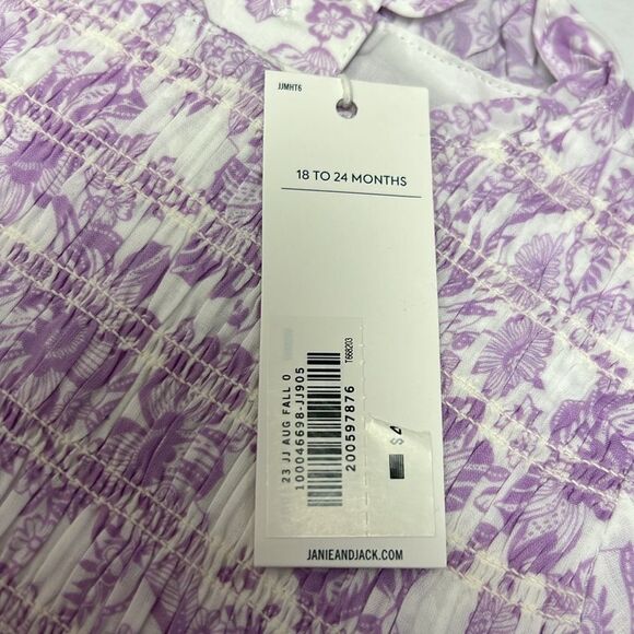 Janie and Jack 100046698 The Chelsea Smocked Top - pixie purple floral NWT - Picture 6 of 11